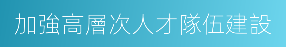 加強高層次人才隊伍建設的同義詞