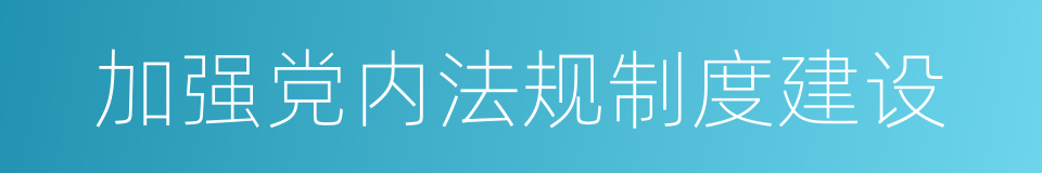 加强党内法规制度建设的同义词