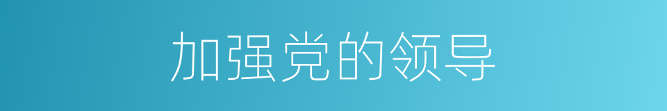 加强党的领导的同义词