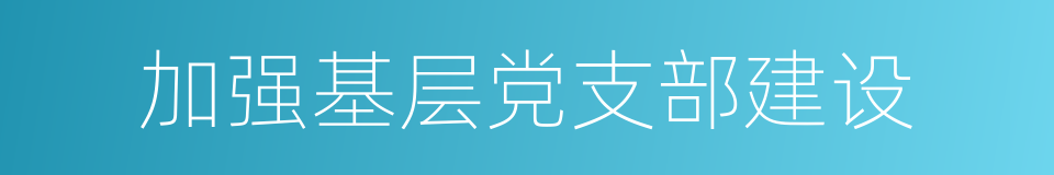 加强基层党支部建设的同义词