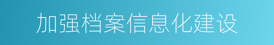 加强档案信息化建设的同义词