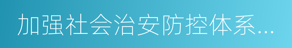 加强社会治安防控体系建设的同义词