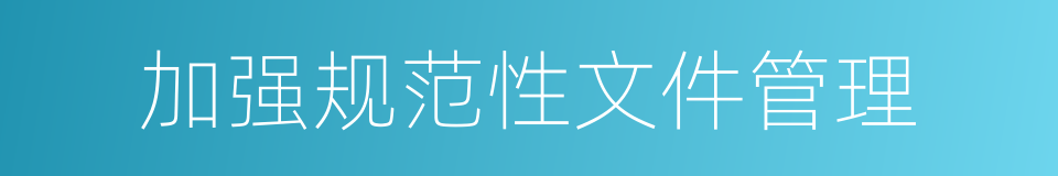 加强规范性文件管理的同义词