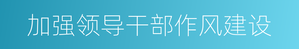 加强领导干部作风建设的同义词