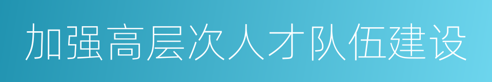 加强高层次人才队伍建设的同义词