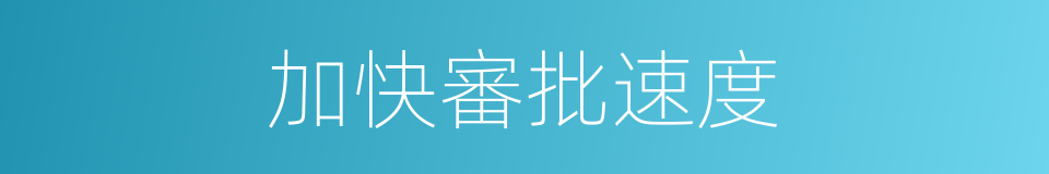 加快審批速度的同義詞