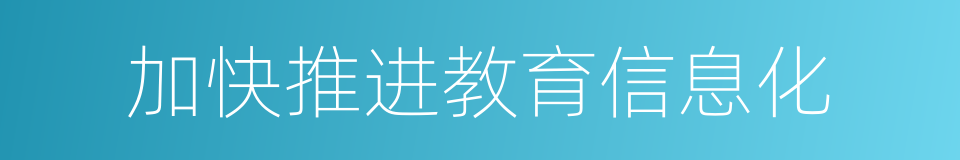 加快推进教育信息化的同义词