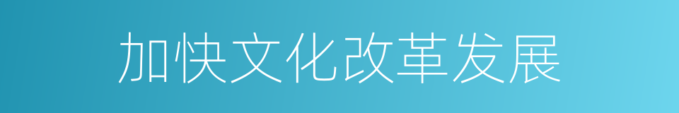 加快文化改革发展的同义词