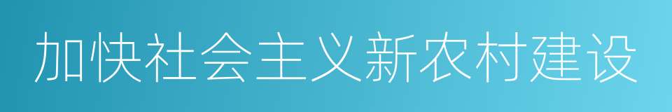 加快社会主义新农村建设的同义词