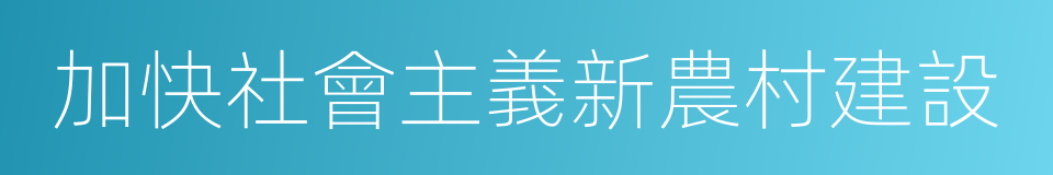 加快社會主義新農村建設的同義詞