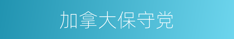 加拿大保守党的同义词