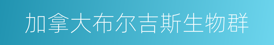 加拿大布尔吉斯生物群的同义词