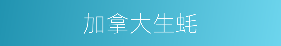 加拿大生蚝的同义词