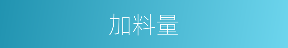 加料量的同义词