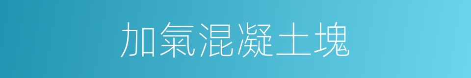 加氣混凝土塊的同義詞