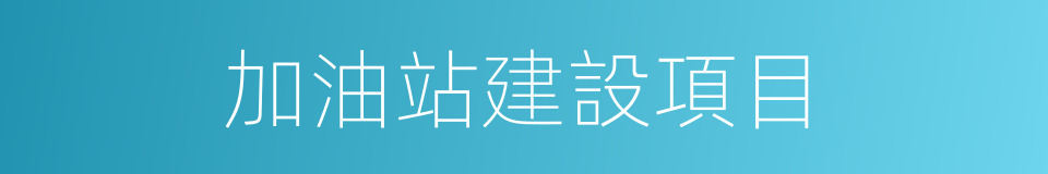 加油站建設項目的同義詞