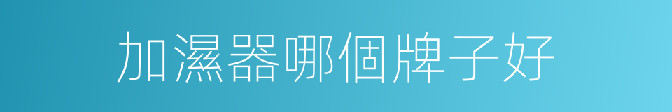 加濕器哪個牌子好的同義詞