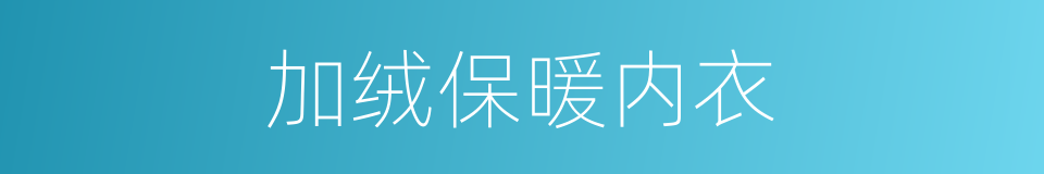 加绒保暖内衣的同义词