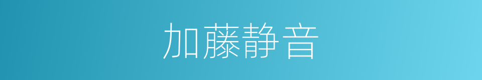 加藤静音的同义词