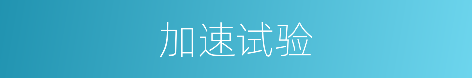 加速试验的同义词