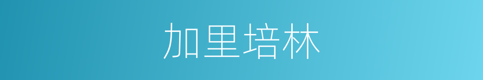 加里培林的同义词
