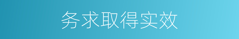 务求取得实效的同义词