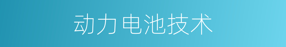 动力电池技术的同义词
