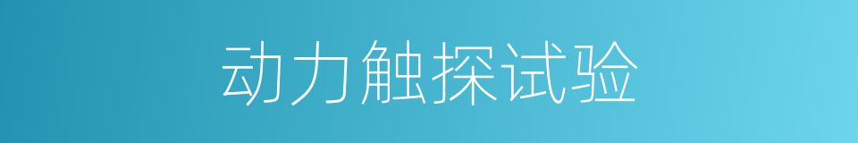 动力触探试验的同义词