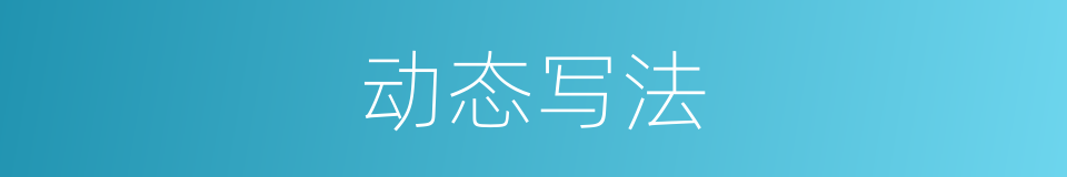 动态写法的意思