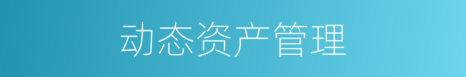 动态资产管理的同义词