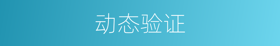 动态验证的同义词