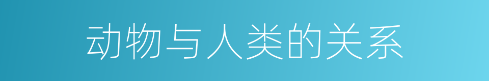 动物与人类的关系的同义词