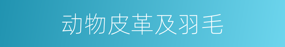 动物皮革及羽毛的同义词