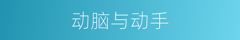 动脑与动手的同义词