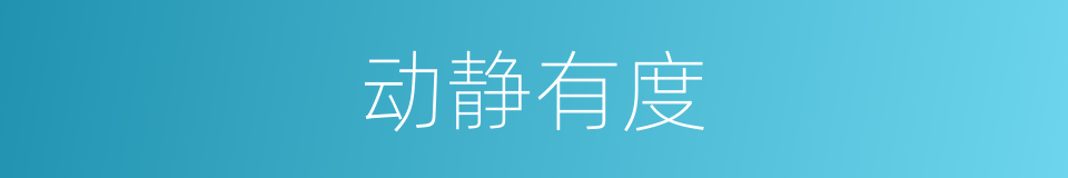 动静有度的同义词