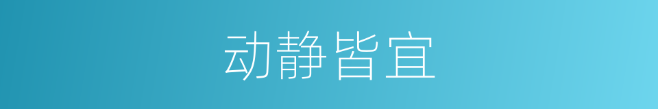 动静皆宜的意思
