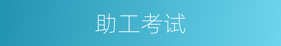 助工考试的意思