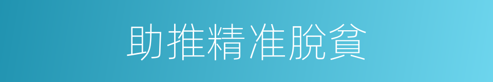 助推精准脫貧的同義詞