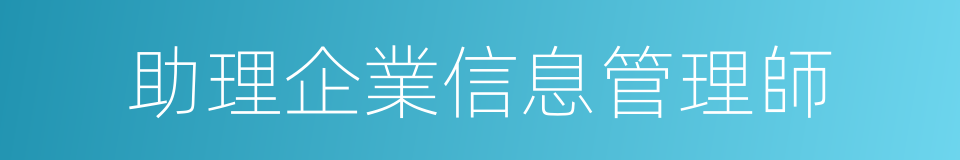 助理企業信息管理師的同義詞