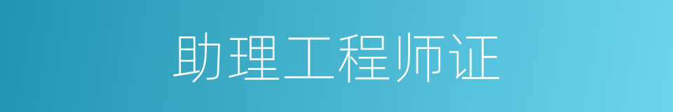 助理工程师证的同义词