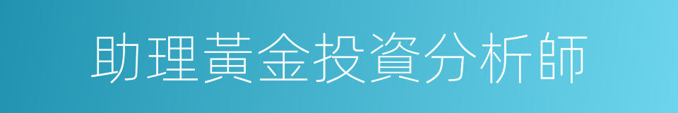 助理黃金投資分析師的同義詞