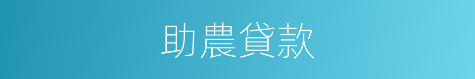 助農貸款的同義詞