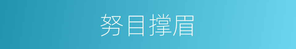 努目撑眉的意思