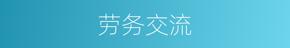 劳务交流的同义词