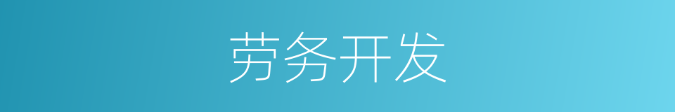 劳务开发的同义词