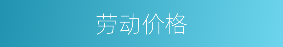 劳动价格的同义词