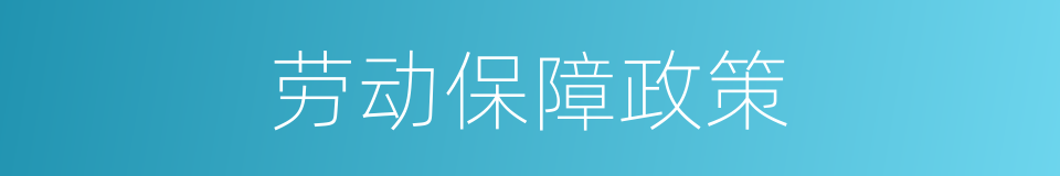 劳动保障政策的同义词