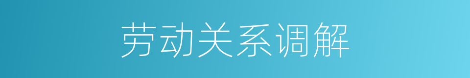 劳动关系调解的同义词