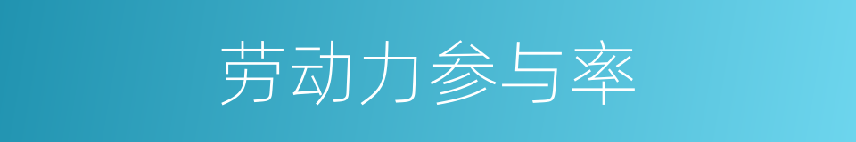 劳动力参与率的同义词