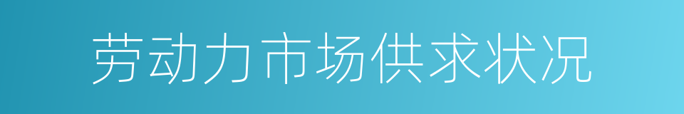 劳动力市场供求状况的同义词